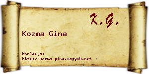 Kozma Gina névjegykártya